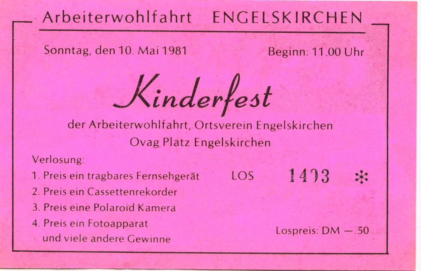 Los Kinderfest AWO Mai 1981