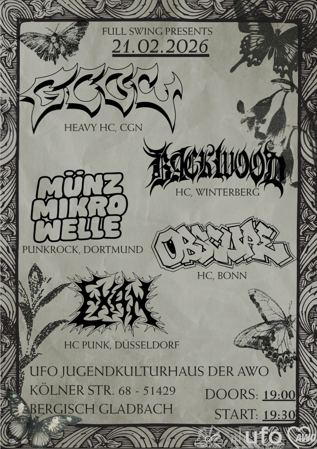 Fullswing 21.2.2025 Melodich Hardcore und Metalcore Konzert im UFo in Bensberg am 21.2.2026